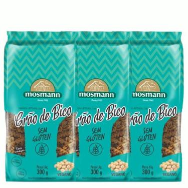 Imagem de Kit 3 Macarrão Parafuso Integral Grão De Bico Mosmann 300g