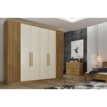 Imagem de Guarda Roupa Casal 6 Portas (2 Ripadas) E 8 Gavetas Bolonha/santoro Cumaru/fendi 25 - Novo Horizonte