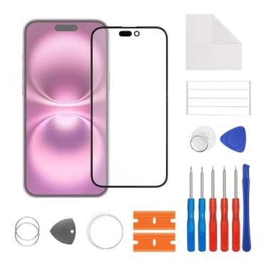 Imagem de SwarKing Nova substituição da tela de vidro da lente externa frontal para iPhone 16 Plus com kit de ferramentas de reparo gratuito (sem toque LCD e digitalizador)