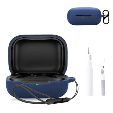 Imagem de NOUKAJU Capa para EarFun Air Pro 4i, capa protetora para fone de ouvido (com mosquetão + cordão + caneta de limpeza) à prova de quedas, arranhões, à prova de choque, capa para EarFun Air Pro 4i (azul)