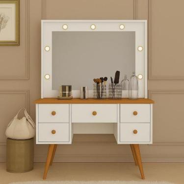 Imagem de Penteadeira Camarim Anaisa Luz de Led e Espelho -Novas Cores - Anyben,