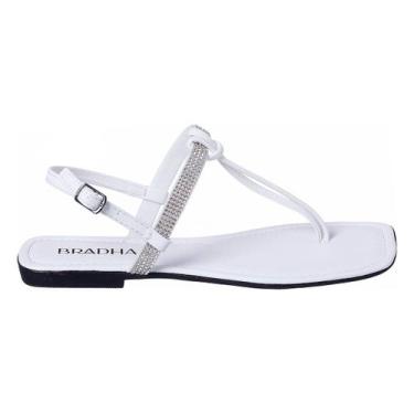 Imagem de Rasteirinha Strass BRADHA (013-0034), Branco, 36