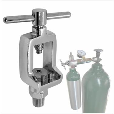 Imagem de Garfo de enchimento de oxigênio médio com alça em T, 0,6 cm NPT macho, adaptador de enchimento de tanque de oxigênio CGA870 para cilindros de O2 portáteis pequenos