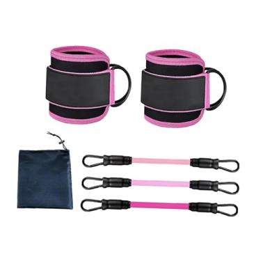 Imagem de Fenteer Faixas de resistência para tornozelo, pesos para tornozelo, conjunto de faixas de fitness, de exercícios, equipamentos de treino para exercícios de, Rosa