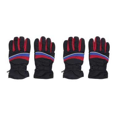 Imagem de Luqeeg 2 Pares Luvas de Ciclismo de Inverno, Luvas Quentes de Inverno Ao Ar Livre Ajustáveis, Muff Imunológico à Prova de brise Com Tamanho de Manguito Ajustável para Corrida