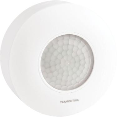 Imagem de Sensor De Presença 360° De Sobrepor Em Teto Tramontina Bivolt Com Fotocélula Branco Tramontina
