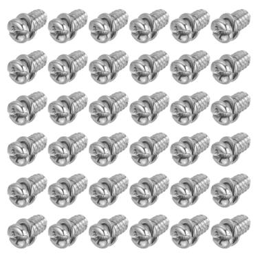 Imagem de PATIKIL 50 peças de parafusos de lâmina de ventilador de teto, parafuso de substituição de motor de panela Phillips de aço carbono de 1/10.2 cm-20 x 3/8 para ventilador de teto de iluminação, prata