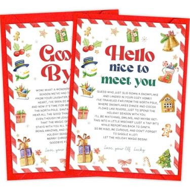 Imagem de Carta de chegada de elfo, carta de adeus ao elfo, letras de Natal de Olá e Adeus com envelopes e adesivos ELFLT02