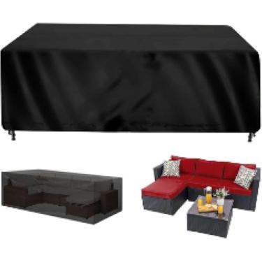 Imagem de Capas Para Móveis De Jardim 300x180x80cm, Capa De Mesa De Jardim De Secagem Rápida 420d Capa De Pátio Externa De Poliéster Oxford Resistente Ao Vento, Impermeável E Anti-uv Para Cadeira E M