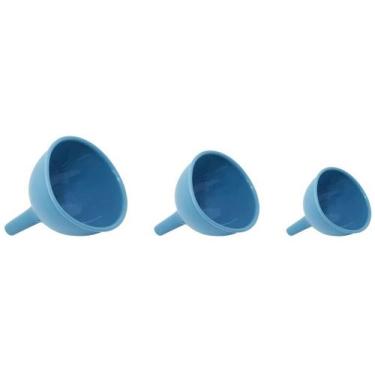 Imagem de  Kit de 3 Funis de Silicone Azul - OIKOS