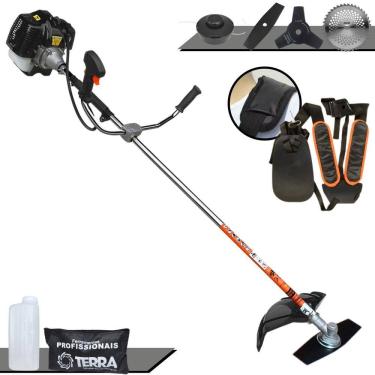 Imagem de Roçadeira Lateral Multifuncional Terra GRH520 À Gasolina Motor 2 Tempos 2,5HP 52cc 6.500rpm Kit Extra de Faca 3 Pontas e Faca 40 Dentes de Vídea