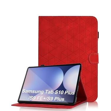 Imagem de Capa para Samsung Galaxy Tab S10 Plus 2024/S9 FE+/S9 Plus 12,4 polegadas 2023 - Capa fólio de couro PU com visualização em vários ângulos com fecho magnético, capa para tablet inteligente despertar
