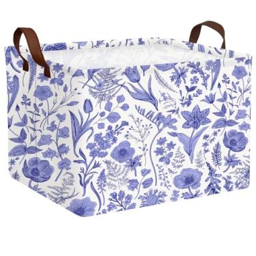 Imagem de Caixa de armazenamento retangular ASKETAM, cesta de armazenamento de tecido de lona, organizador de armazenamento de brinquedos dobrável, cesto de berçário à prova d'água para crianças, roupas, escritório, quarto, cesta de presente, Double Sevens