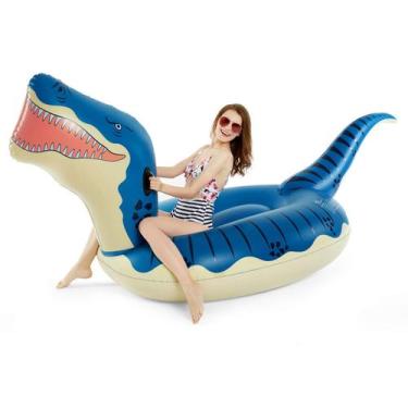 Imagem de Flutuador de piscina inflável de dinossauro Jasonwell T-Rex 3,15 m