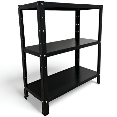 Imagem de Prateleira Estante Armário Aço 3 Bandejas 60cm Preto Romero