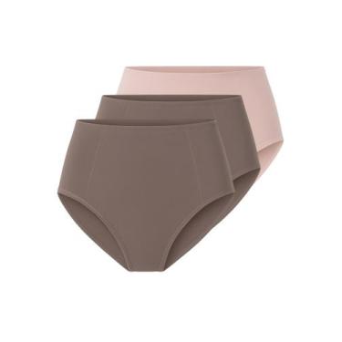 Imagem de Kit com 3 Calcinhas Alta Liz 50390 Colorido, Bege, G