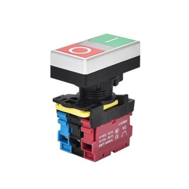 Imagem de Botão duplo de 22 mm interruptor de redefinição de duas posições com LED Egg 12V24V220V AC ON/Off Start Stop 1 NO 1NC LA36M (Start-Stop, 1NO1NC-24V)