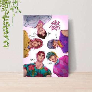 Imagem de Quadro Guerreiras do Kpop Saja Boys A4  Placa MDF 005 - Lomi Art