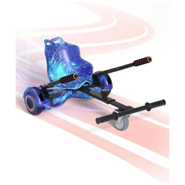 Imagem de SIMATE Go Kart Branco para Hoverboard 6,5" a 10" – Assento Ergonômico, Estrutura Ajustável, Compatível com Diversos Modelos