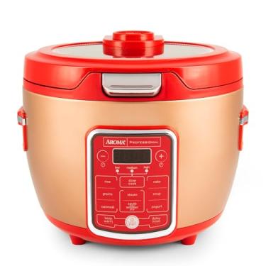 Imagem de OGEXFHOOW Aroma Professional ARC-1230R Tampa de vidro de toque frio, vaporizador de alimentos, panela lenta, multicooker com 11 funções predefinidas, bandeja de vapor, copo medidor, espátula de arroz