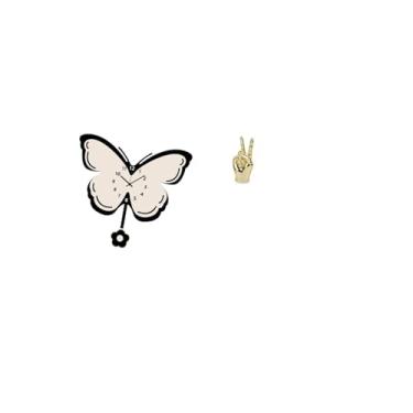 Imagem de Fenteer Relógio de Parede de Borboleta em Acrílico com Escultura, Gesto Criativo de Mão, Decorativo, Sem -taque, para Escritório, Sala de Jantar, Quarto