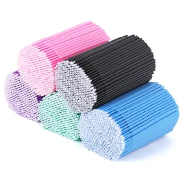 Imagem de Tbestmax 3000 pincéis microaplicadores, microcotonetes, varinhas descartáveis de rímel para extensão de cílios – 5 cores