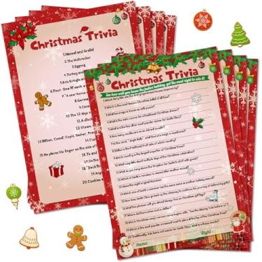 Imagem de 55 Pcs Christmas Trivia Games Xmas Themed Games Holiday Party Favor Guessing Activity Card for Adults Kids Groups Question and Answer Cards for Christmas Festive School Classroom Gifts Supplies