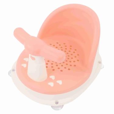 Imagem de aqxreight Inf Chuveiro Ch Dobrável Manuza Destacável Pp Banho à Prova de Pele para Banheiro do Banheiro Rosa Infravermelho Cadeira de Banho de Banheira à Prova de Banheira (Rosa)