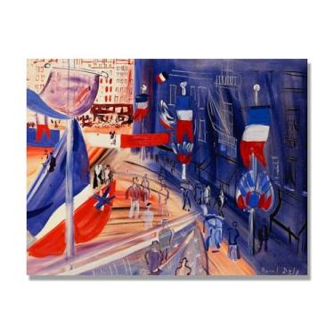 Imagem de NHLDZYH Folhas impressionistas, (Banners de rua) de Raoul Dufy, reprodução de quadros, quadros de pinturas famosas, imagem murais quartos. 60 x 80 cm apenas tela
