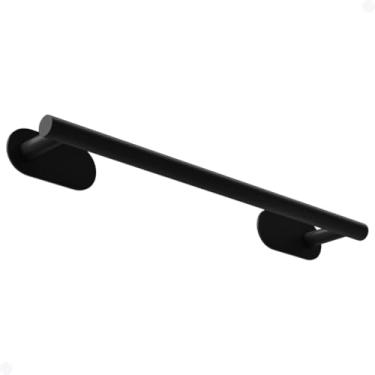 Imagem de Suporte Toalha Leve Aço Inox Banheiro Adesivo 3M Preto Prata Dourado Barra 55cm(Preto)