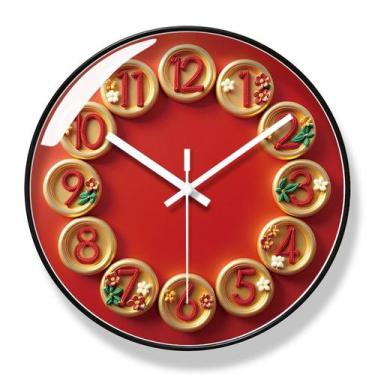 Imagem de Relógio de parede de luxo com design moderno de 30 cm com número flora