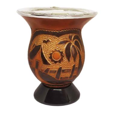 Imagem de CUIA DE CHIMARRAO FAMA C/ BOCAL OURO E PRATA 121 000556 C/PE 1182