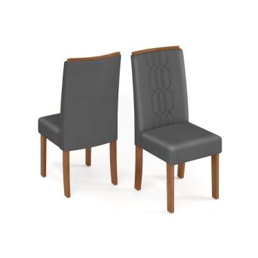 Imagem de Cadeira De Cozinha Zoe Kit 2 Un Freijó Suede Lunar Grafite