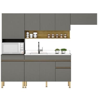Imagem de Cozinha Modulada 4 Pecas Balcao Pia Line Ktp Gris Cp Freijo