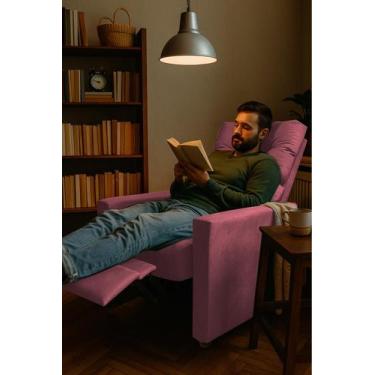 Imagem de Poltrona Reclinavel Do Papai e Mamãe Luci - Moveis Aguias, Rosa