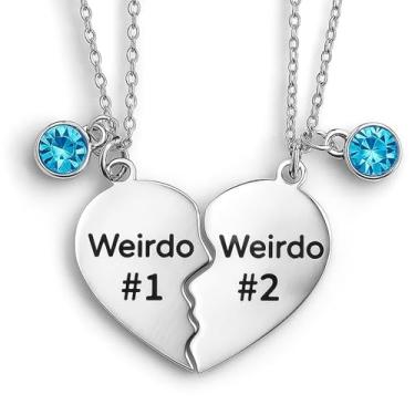 Imagem de ElevateTech Colar BFF para 3 melhores amigos, colar de costura de coração partido, colares de amizade para 3 pessoas, One size, Aço inoxidável, Sem Pedra Preciosa