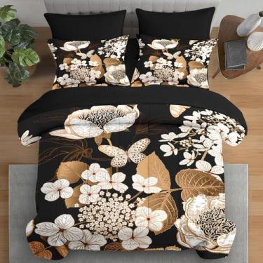 Imagem de Conjunto de edredom Pamnest Queen Size Hydrangea Butterfly, 7 unidades