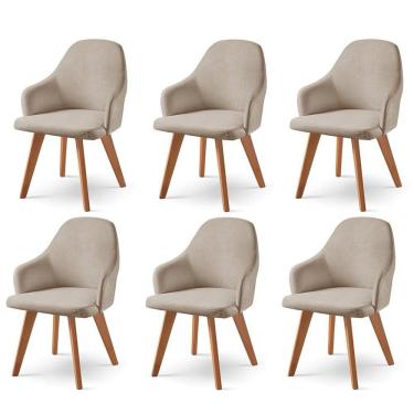 Imagem de Kit 6 Cadeiras para Sala de Jantar Manuela Bege