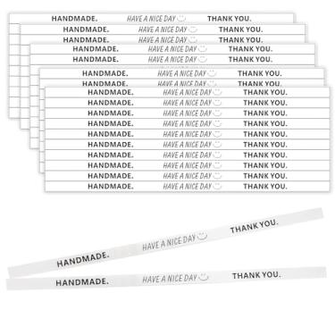Imagem de 50 adesivos de 30 cm feitos à mão, seguros para alimentos, fita longa, autoadesivos, invioláveis, etiquetas de vedação de padaria para caixas de presente de pão de bolo, embalagens de varejo