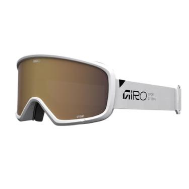 Imagem de Giro Óculos de esqui Stomp Kids – Óculos de snowboard para jovens, meninos e meninas – branco com marca de texto rosa – rosa âmbar