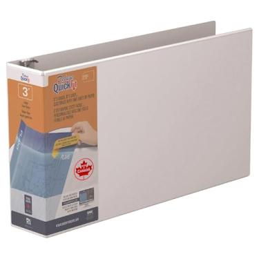 Imagem de QuickFit Pasta de visão de planilha paisagem resistente 28,8 x 45,8 cm, 7,8 cm, anel D ângulo de fechamento, branco (94050)