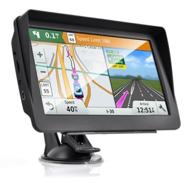 Imagem de Navegador GPS para carro, tela sensível ao toque, HD, tela sensível ao toque, limite de velocidade, alerta de luz vermelha, caminhão, navegação GPS para carro, com mapas norte-americanos