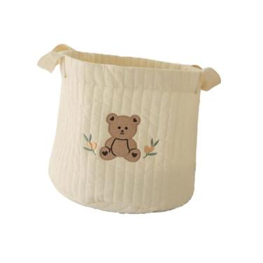Imagem de menolana Cesta de fraldas para bebês, organizador de fraldas, multiuso, portátil com alças, organizador de trocador, cesta de armazenamento para viagem, Urso Sentado Grande