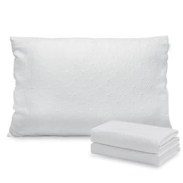 Imagem de Conjunto de 2 capas de travesseiro de resfriamento tamanho Queen, tecido macio e respirável para pessoas que dormem quentes, capas de travesseiro com fecho de envelope, fronhas decorativas para cama