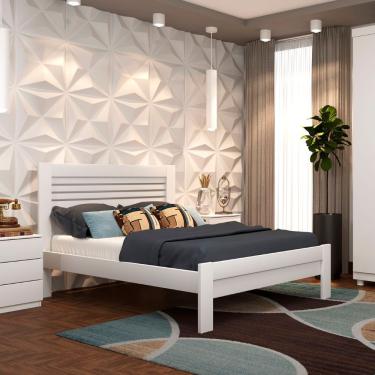 Imagem de Cama Casal Safira Tcil Móveis Branco