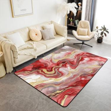 Imagem de Erosebridal Tapete de área de grão de mármore, tapetes clássicos simples e modernos para sala de estar, tapete lavável estilo patchwork minimalista, tapete lavável em aquarela gradiente tie dye para