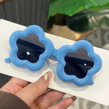 Imagem de Pacote com 1 óculos de sol infantil floral para meninas e meninos, Azul