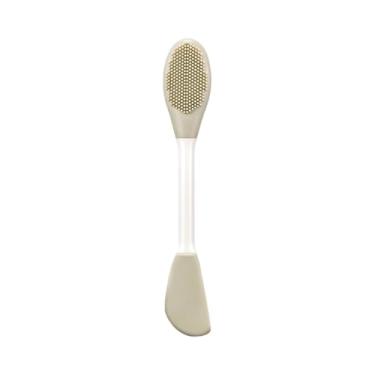 Imagem de 1 pincel de máscara facial de silicone, lama facial de duas cabeças para aplicar máscara facial, loção corporal ferramentas de beleza aplicador de pincéis de maquiagem (verde)