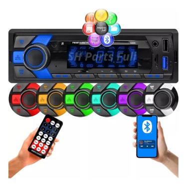 Imagem de Rádio Mp3 Som Automotivo Bluetooth 7 Cores 200w Pen Drive Sd