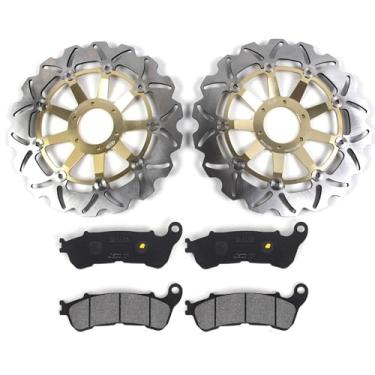 Imagem de Discos e pastilhas de freio dianteiro Arashi para Honda XL1000V XLV 1000 Varadero 2007-2011, Crossrunner 800 2012-2014, acessórios de substituição de motocicleta dourado